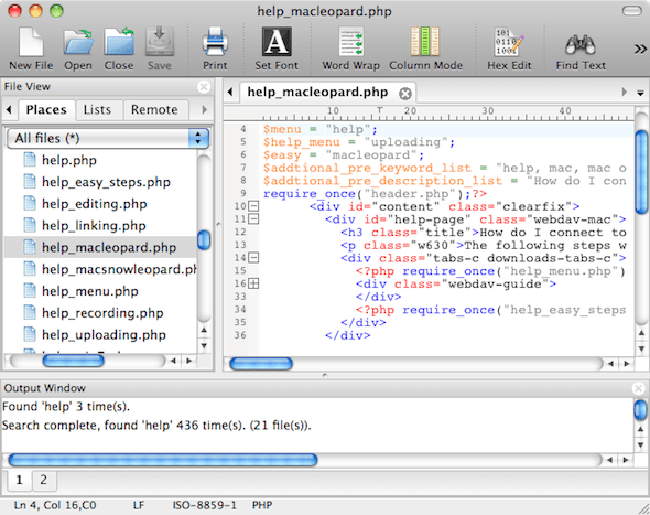 html editor for mac 10.4